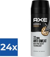 AXE Deo Spray 72H Dry - Leather & Cookies - 150 ml - Voordeelverpakking 24 stuks