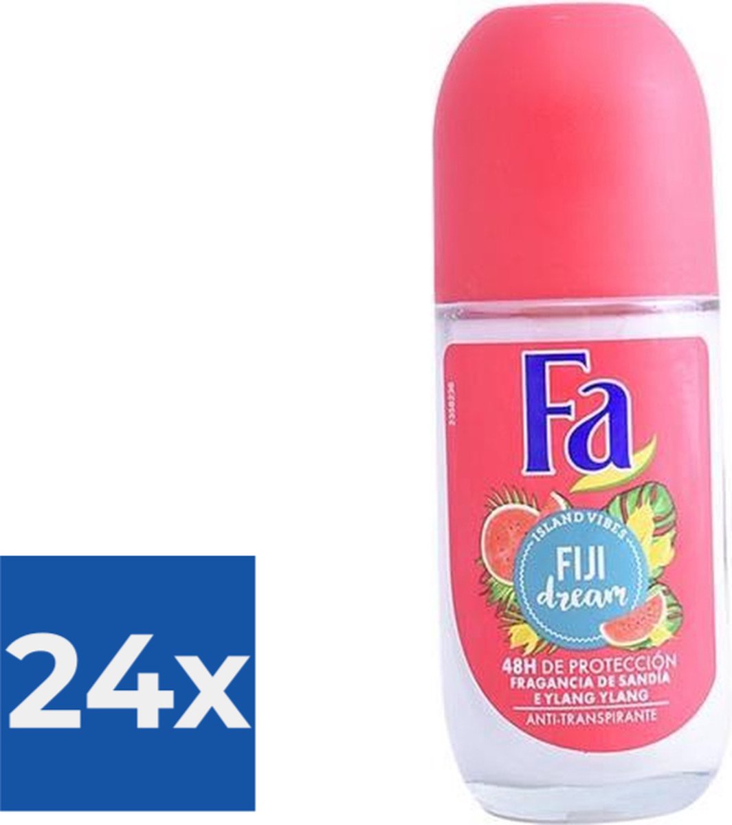 Fa Deo Roll-on Women Fiji Dream 50 ml. GLAS Voordeelverpakking 24 stuks