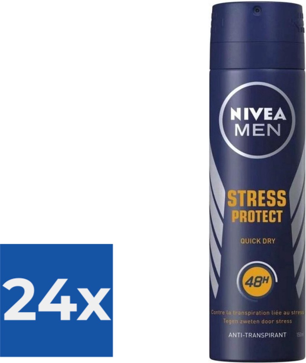 Goedkoopste Nivea Men Deodorant Spray Stress Protect 150 ml - Voordeelverpakking 24 stuks