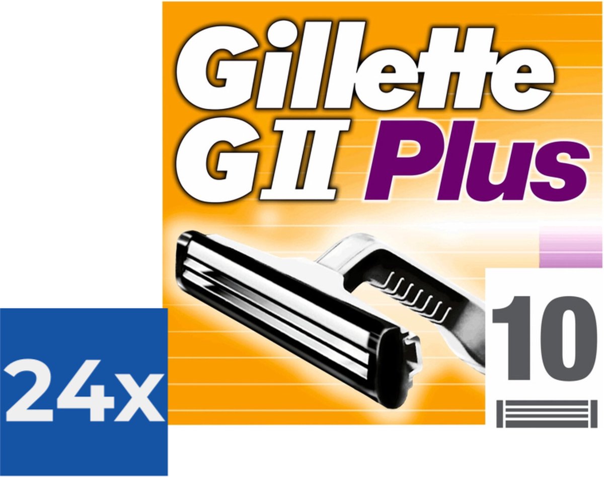 Gillette GII Plus Wegwerpscheermesjes Mannen 10 stuks Voordeelverpakking 24 stuks