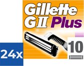 Gillette GII Plus Wegwerpscheermesjes Mannen - 10 stuks - Voordeelverpakking 24 stuks