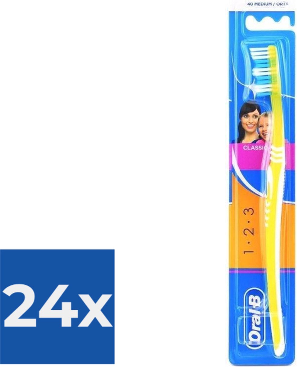 Oral-B tandenborstel - Classic 3-Effect 40 Medium - Voordeelverpakking 24 stuks