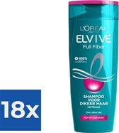 L’Oréal Paris Elvive Full Fiber Shampoo - 250 ml - Voordeelverpakking 18 stuks