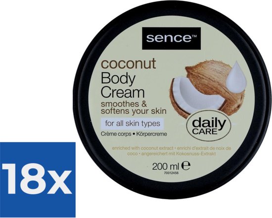 Sence Bodycreme Coconut 200 ml - Voordeelverpakking 18 stuks