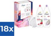 Gift Dove Radiantly Refreshing 2x Gel Douche 225 ml & Puff - Pack économique 18 pièces