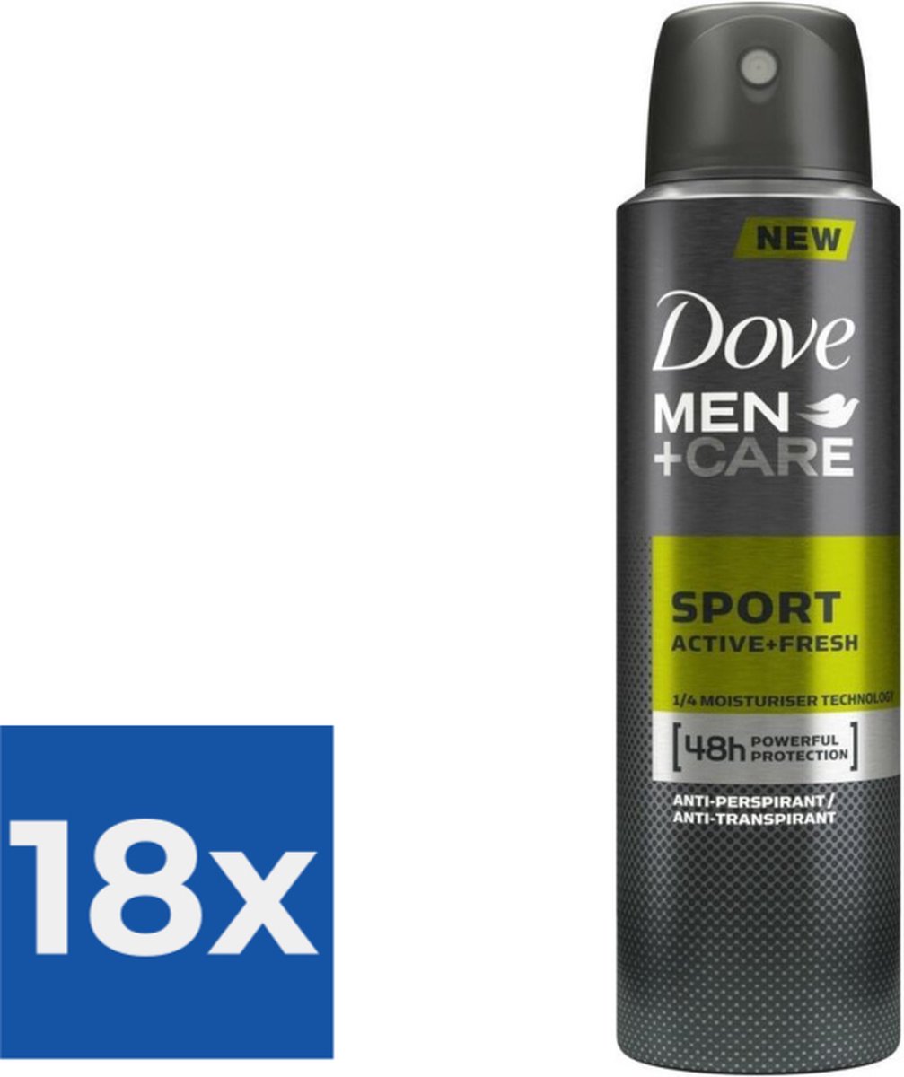 Goedkoopste Dove Men Care Sport Active - Fresh Deodorant 150 ml - Voordeelverpakking 18 stuks