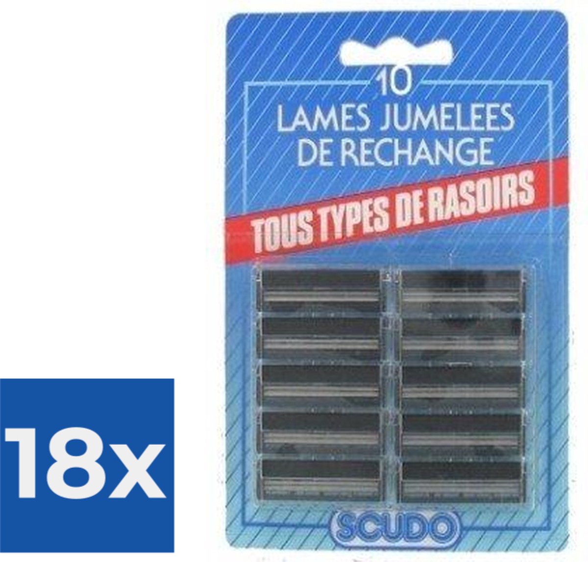 Scudo Scheermesjes - Blister 1x10 - Alternatief voor de Gillette G2 mesjes en de Gillette Contour mesjes - Voordeelverpakking 18 stuks