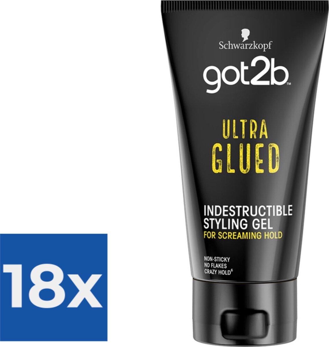 Schwarzkopf Got2b ultra glued gel 150ml - Voordeelverpakking 18 stuks