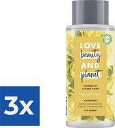 Love Beauty and Planet Shampoo Coconut Oil & Ylang Ylang - 400 ml - Voordeelverpakking 3 stuks