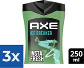 Axe Ice Breaker 3-in-1 Douchegel - 250 ml - Voordeelverpakking 3 stuks