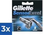 Gillette Sensor Excel - 5 stuks - Scheermesjes - Voordeelverpakking 3 stuks