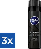 Nivea Scheergel Men  Deep Clean - 200ml - Voordeelverpakking 3 stuks