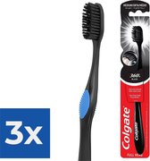 Brosse à dents Colgate - Charcoal Black 360 - Medium - Pack économique 3 pièces