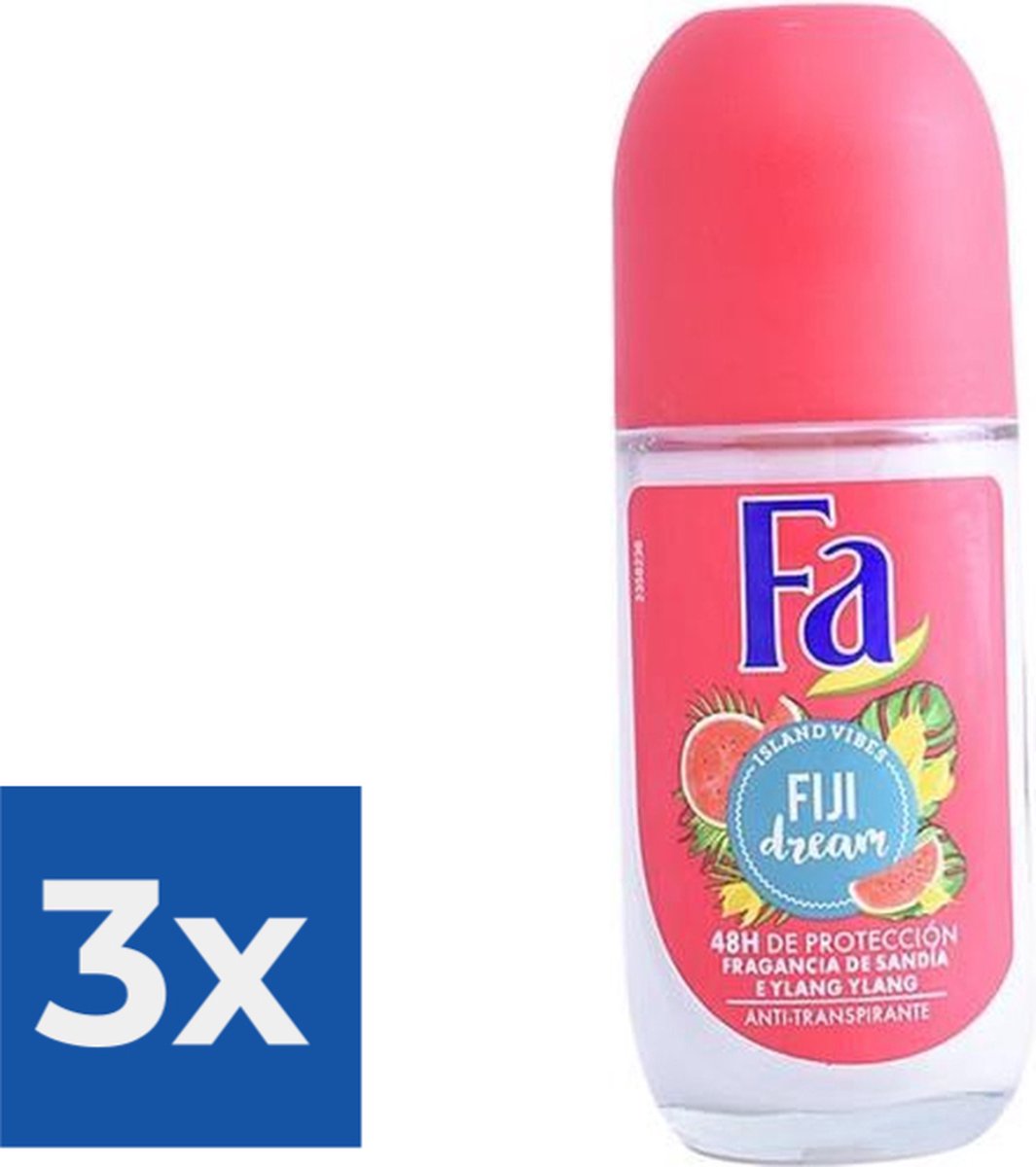 Fa Deo Roll-on Women Fiji Dream 50 ml. GLAS Voordeelverpakking 3 stuks