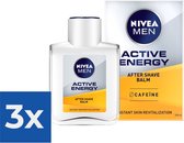 NIVEA MEN Active Energy 2-in-1 Aftershave Balsem - 100 ml - Voordeelverpakking 3 stuks