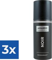 Amando Deodorant Spray Noir 150 ml - Voordeelverpakking 3 stuks