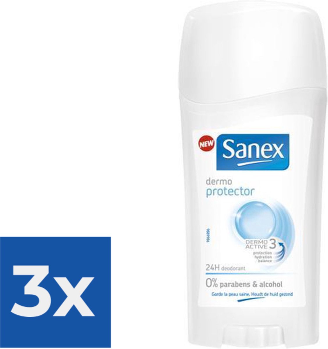 Goedkoopste Sanex Dermo Protector Deodorant Stick 65 ml - Voordeelverpakking 3 stuks