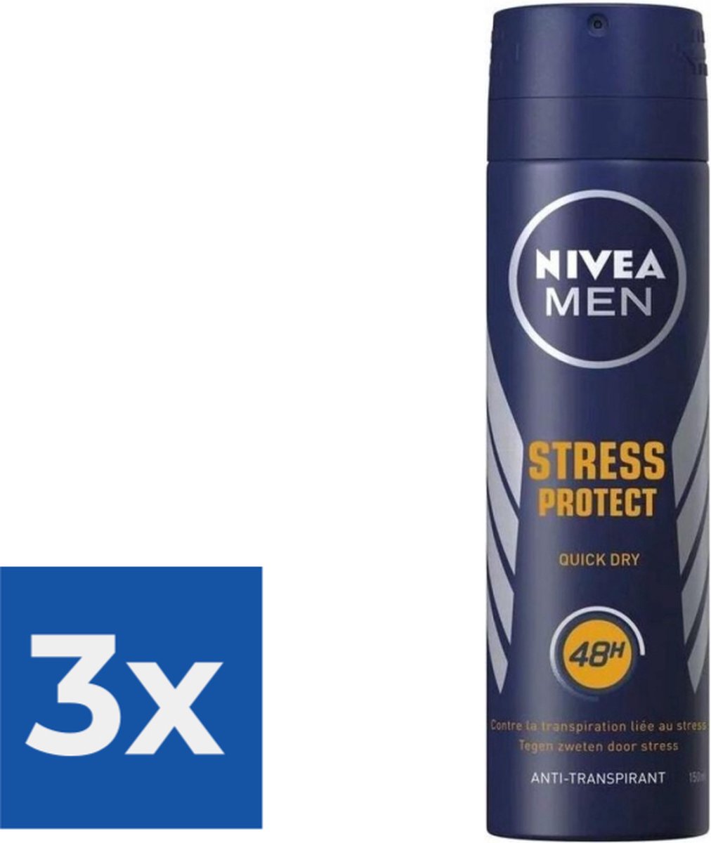 Goedkoopste Nivea Men Deodorant Spray Stress Protect 150 ml - Voordeelverpakking 3 stuks