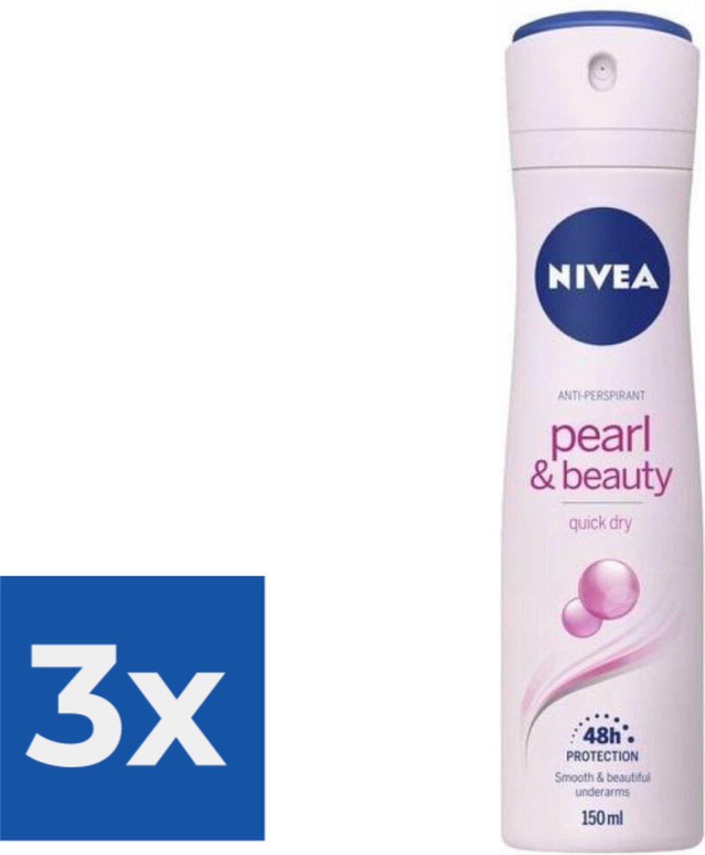 Goedkoopste Nivea Deodorant Spray Pearl & Beauty - 150 ml - Voordeelverpakking 3 stuks