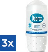 Odorex Deoroller - Marine Fris 50 ml - Voordeelverpakking 3 stuks