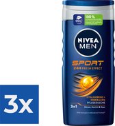 NIVEA MEN Douchegel Sport- 250 ml - Voordeelverpakking 3 stuks