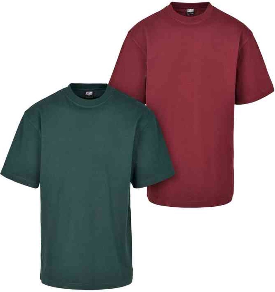 Urban Classics Tall 2pack Heren Tshirt 3XL Rood