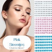 100- plak oorbellen -Aqua -Midden- roze - wit- geen gaatje- Charme Bijoux