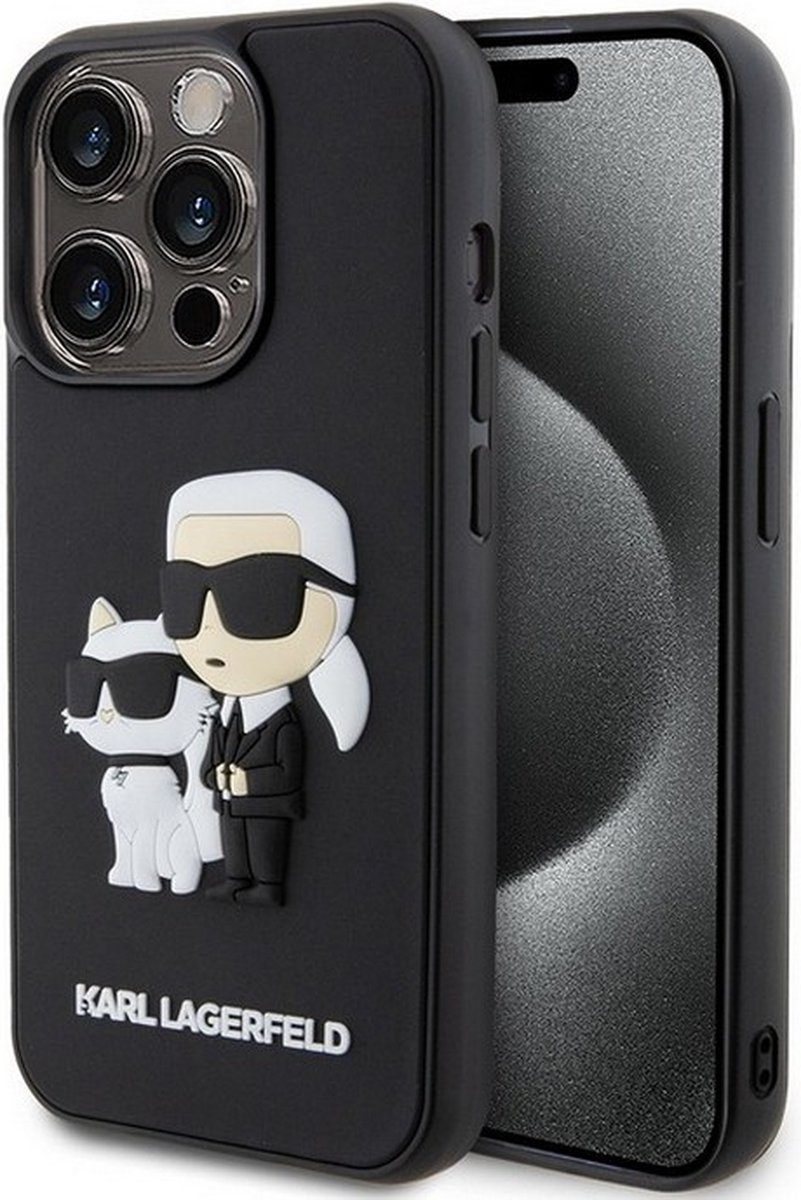 Karl Lagerfeld 3D Rubber Karl & Choupette Back Case - Apple iPhone 15 Pro (6.1