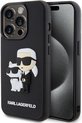 Karl Lagerfeld 3D Rubber Karl & Choupette Back Case - Apple iPhone 15 Pro (6.1") - Zwart