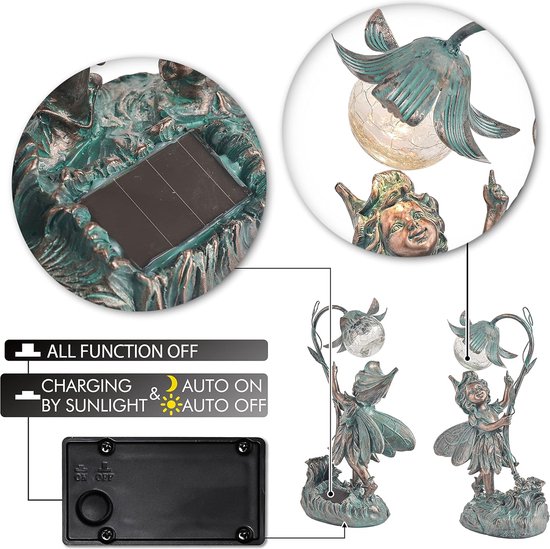 TERESA'S COLLECTIONS grote draak tuinbeeld en sculptuur met zonne-aangedreven lichten, waterdicht hars buiten beeldjes gazon ornamenten voor patio Yard decoraties, 8.9 Inch (Brons TERESA'S COLLECTIONS grote draak tuinbeeld en sculptuur met zonne-aangedreven lichten, waterdicht hars buiten beeldjes gazon ornamenten voor patio Yard decoraties, 8.9 Inch (Brons