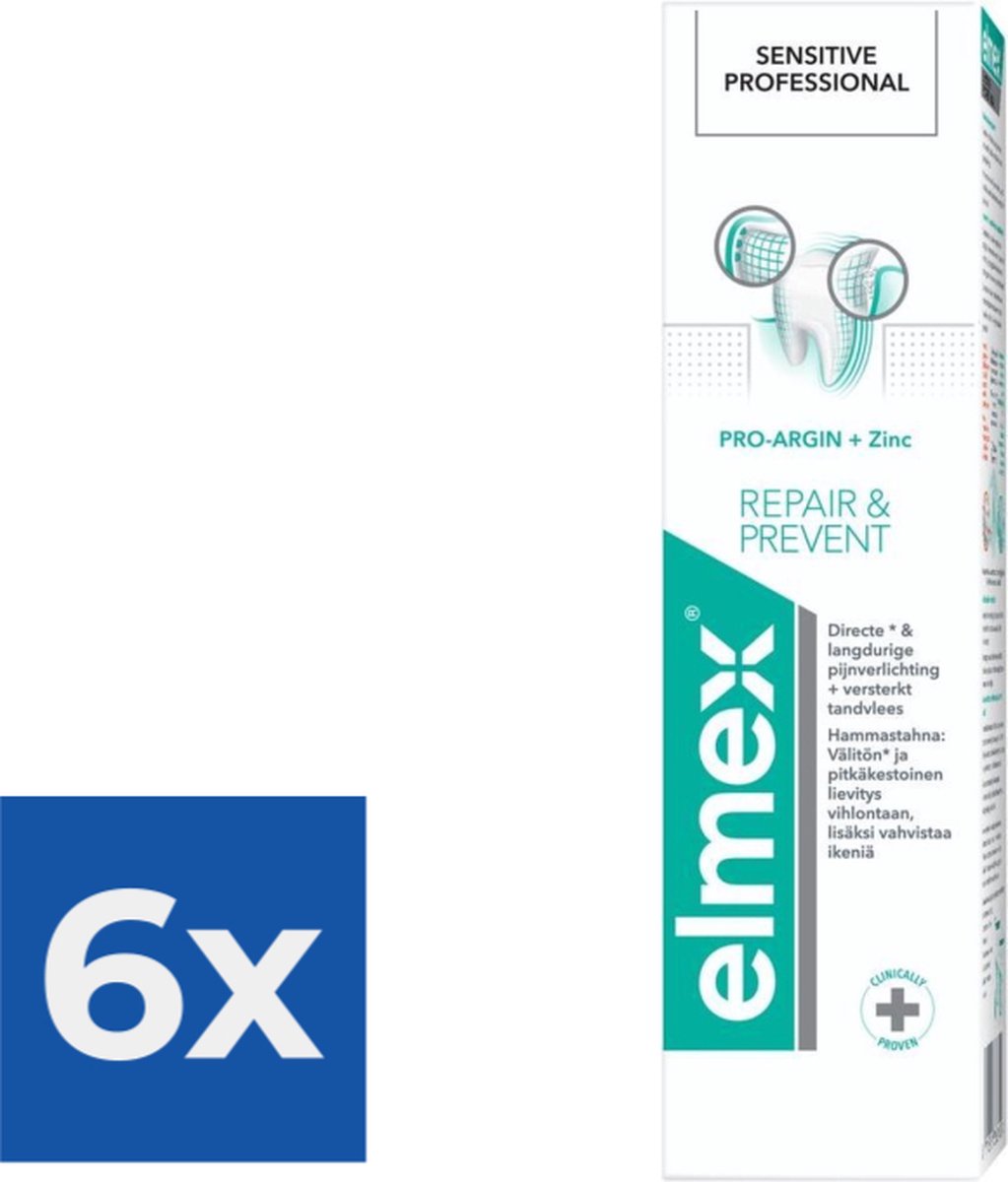 Goedkoopste Elmex Sensitive Professional Tandpasta Repair & Prevent 75 ml - Voordeelverpakking 6 stuks