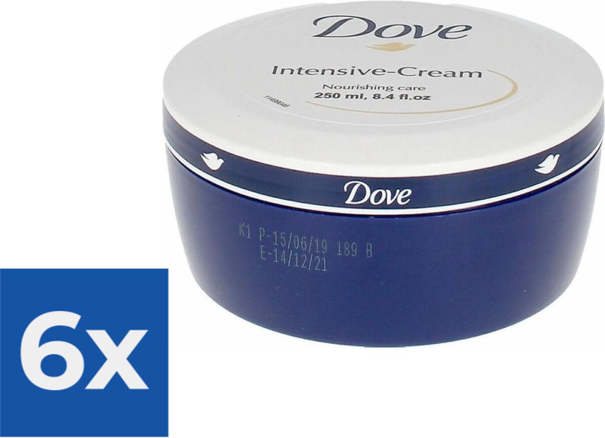Goedkoopste Dove gezichts- en bodycrème 250ml - Nourishing Body Care - Voordeelverpakking 6 stuks