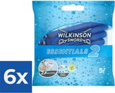 Wilkinson Wegwerpscheermesjes Essentials 2 For Men 5 stuks - Voordeelverpakking 6 stuks