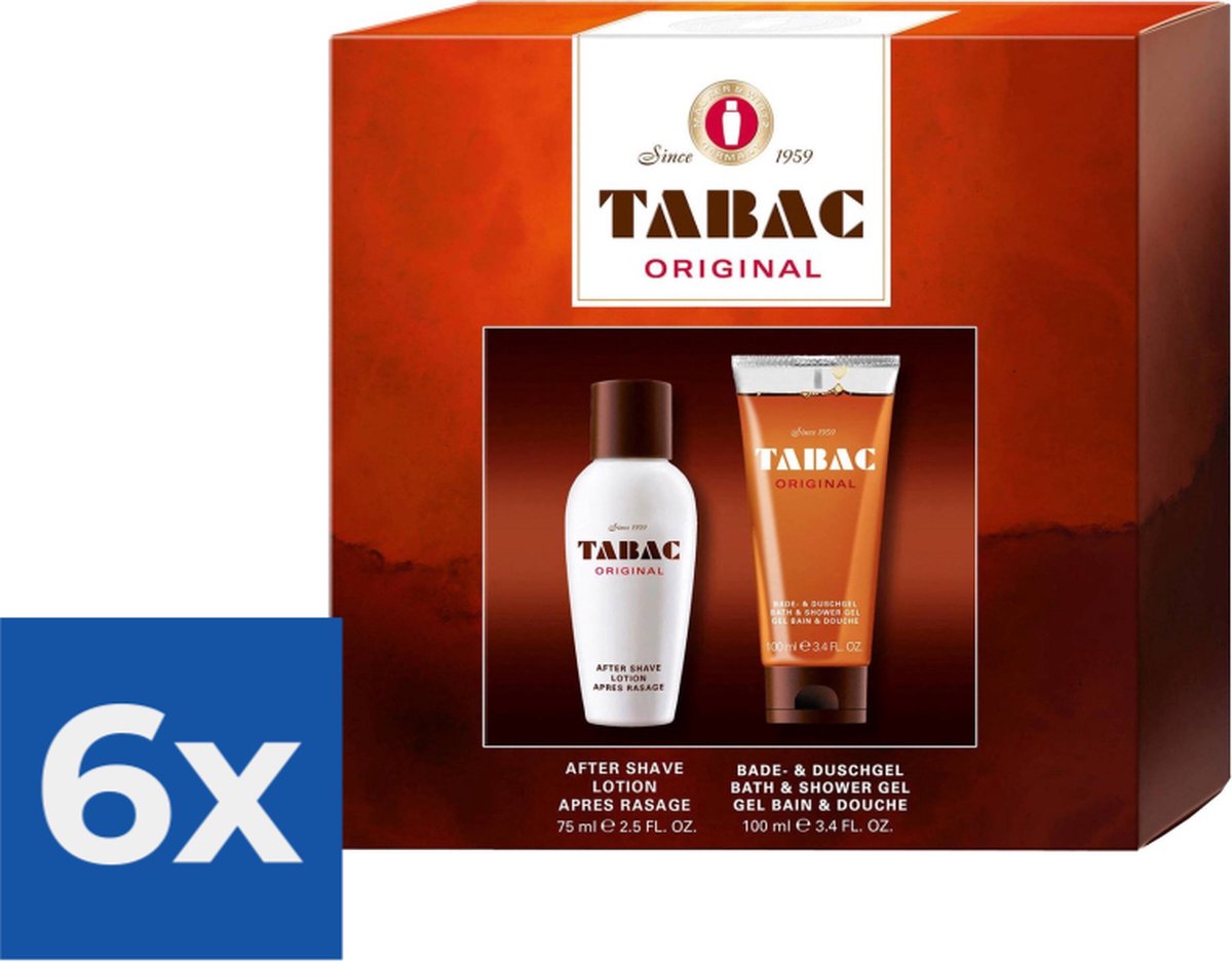 Goedkoopste Tabac Original Aftershave Lotion & Douchegel Giftset 1ST - Voordeelverpakking 6 stuks