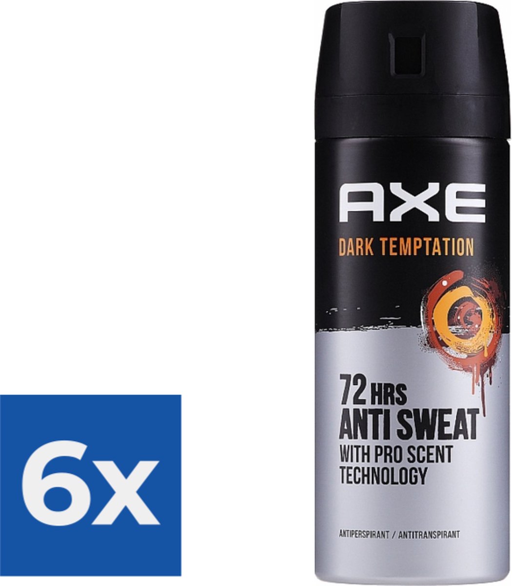 Axe Deodorant Spray Anti Transpirant Dark Temptation 150 ml Voordeelverpakking 6 stuks