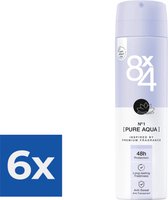 8 x 4 Deospray  No.1 Pure Aqua 150 ml - Voordeelverpakking 6 stuks