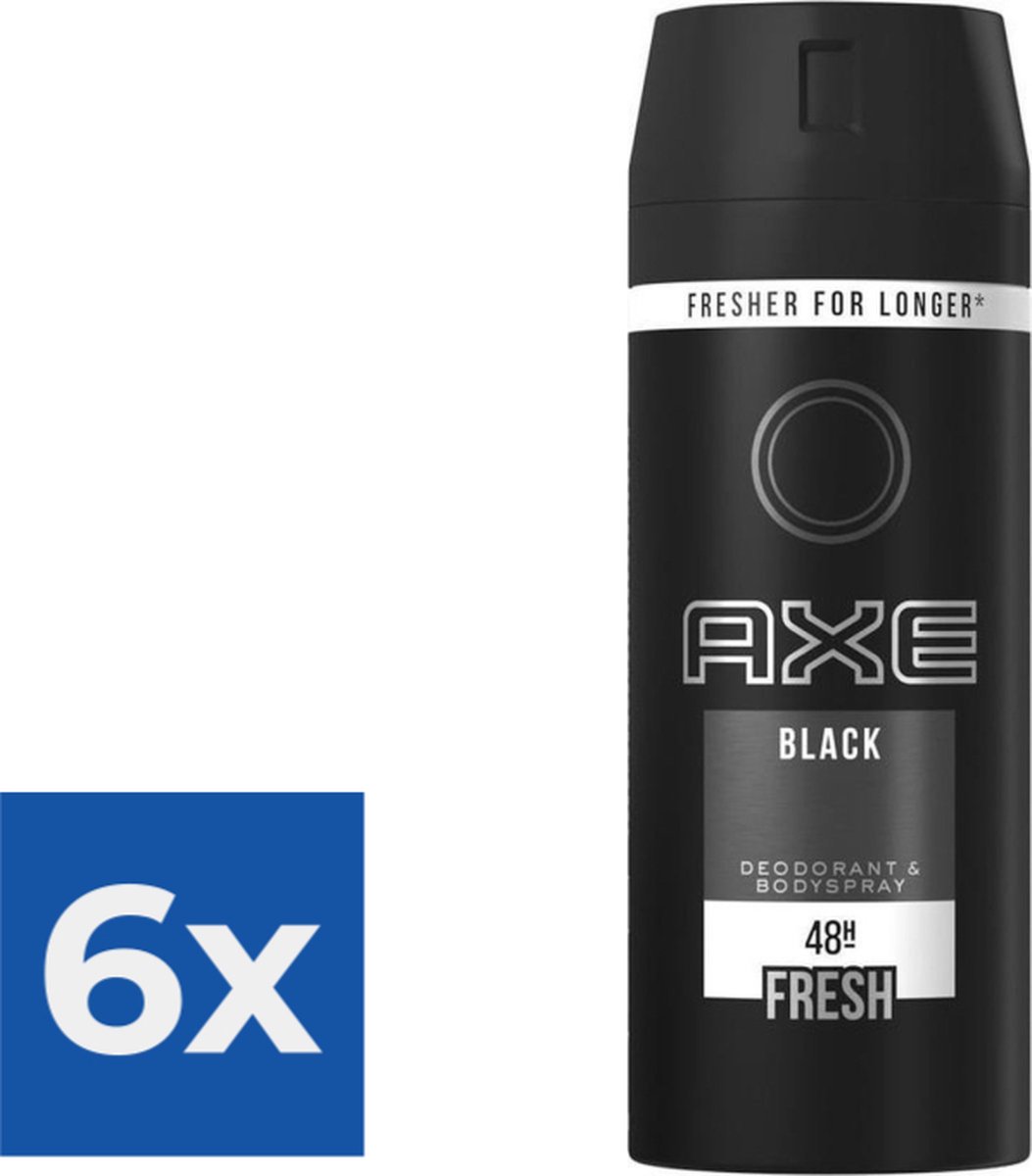 Goedkoopste Axe Deospray  Black 150 ml - Voordeelverpakking 6 stuks