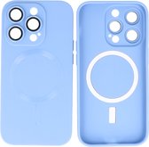 Hoesje Geschikt voor iPhone 15 Pro - Back Cover - MagSafe Hoesje met Camera Beschermer - Blauw
