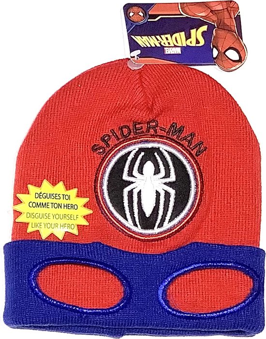Marvel Spiderman Muts - rood/blauw - maat 54 cm (5-8 jaar)
