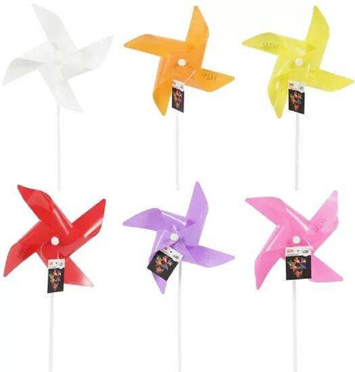 Windmolen met LED 38 cm - Rood