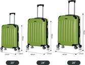 Traveleo Kofferset 3-Delig - met Hoekbescherming - Cijferslot - Lichtgewicht - Reiskoffer - Light Green