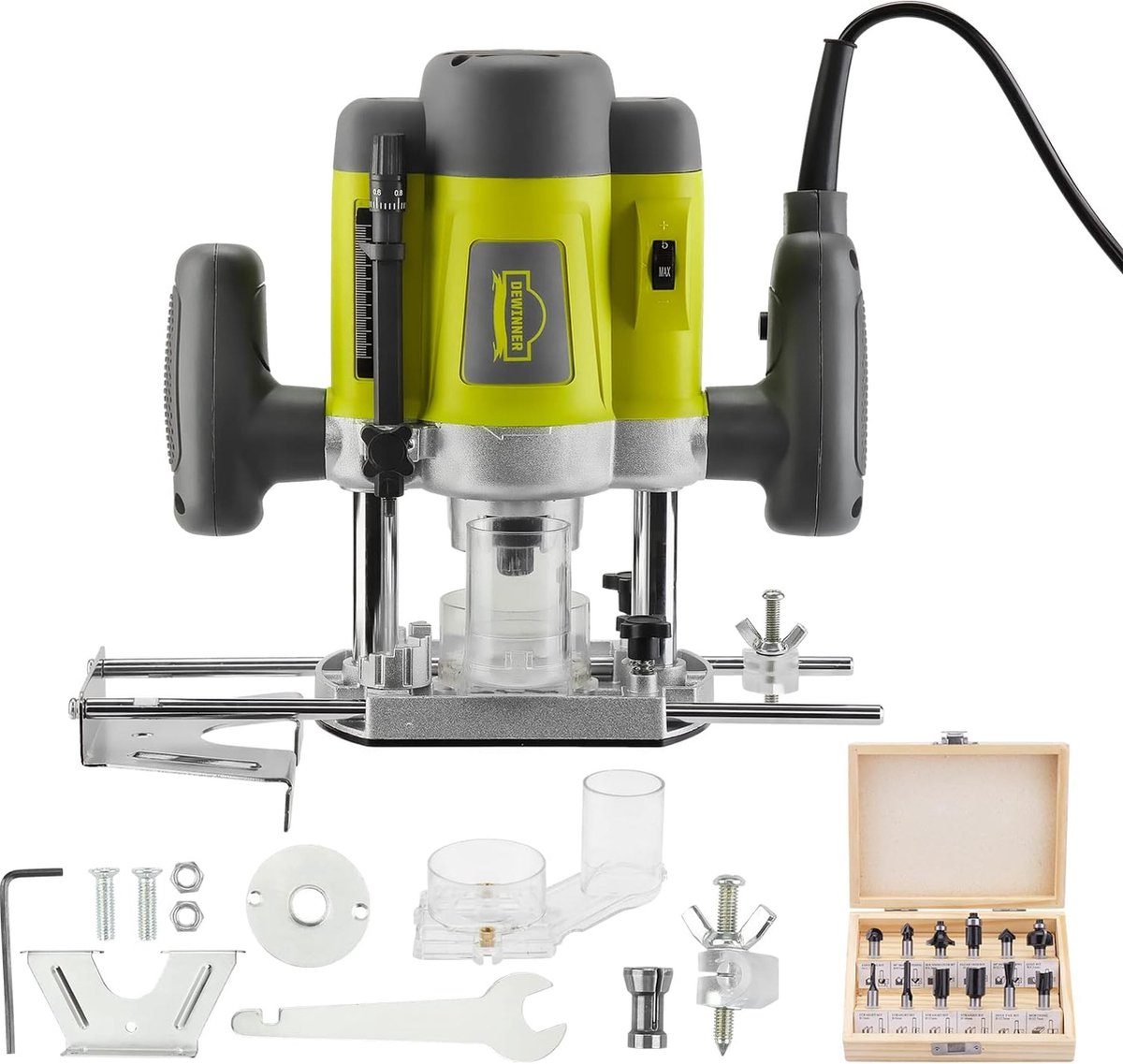 DEWINNER Elektronik freesmachine 1200W, Ø 6 en 8 mm