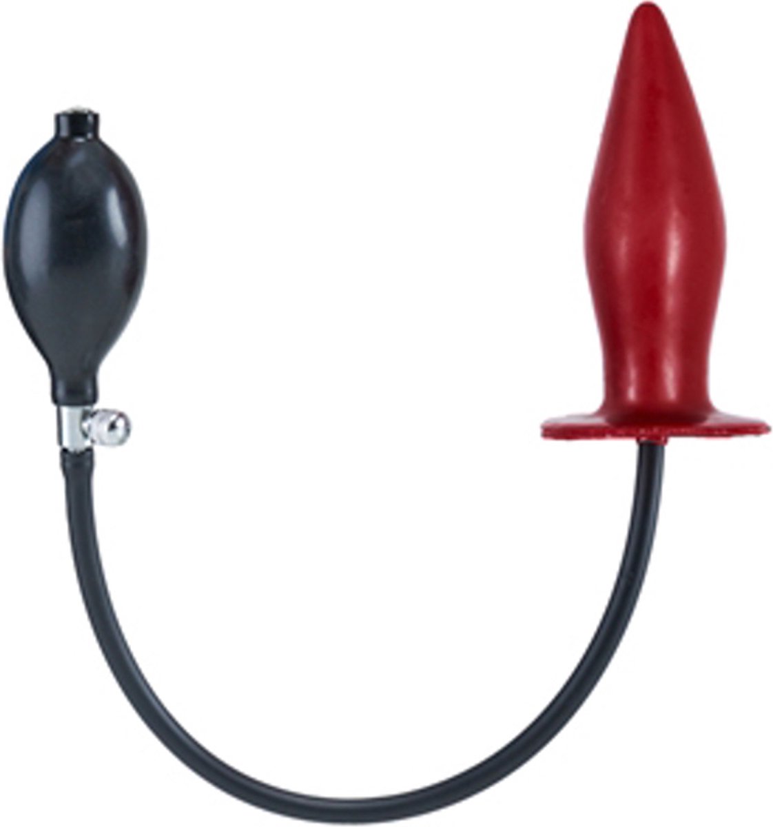Opblaasbare butt plug harde kern ( schuim) - rood large