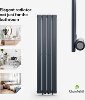 Blumfeldt Badkamerverwarming - 733 Watt - Designradiator - Zuinig en vlak - Verticaal - Wandverwarming voor Bad- en woonkamer - Geruisloos - Radiator met thermostaat - Wit