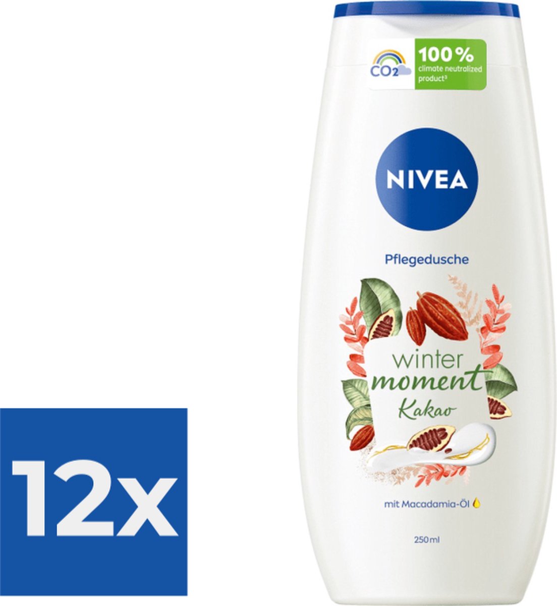 Goedkoopste Nivea Douchegel  Winter Moment Cacao 250 ml - Voordeelverpakking 12 stuks