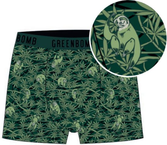 GreenBomb - boxershort animal slots, weed green