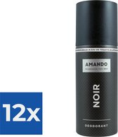 Amando Deodorant Spray Noir 150 ml - Voordeelverpakking 12 stuks
