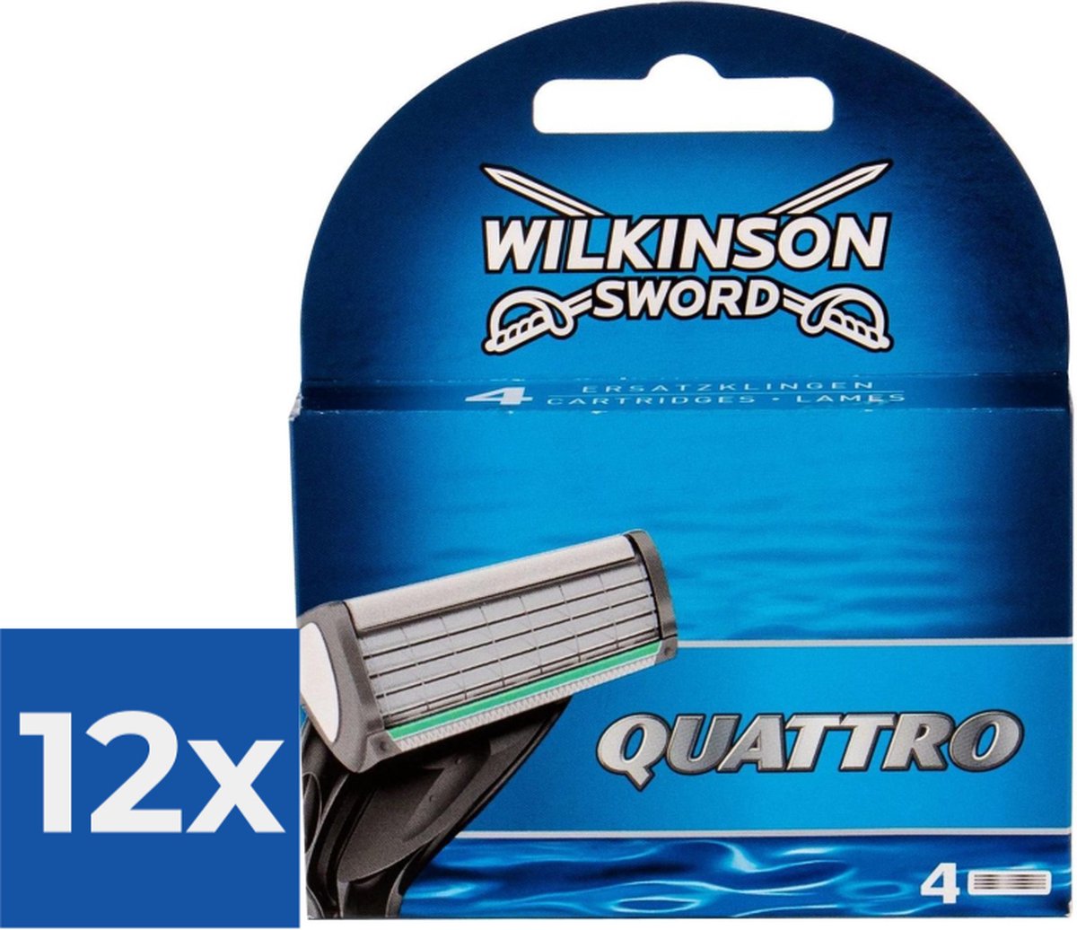 Wilkinson Sword Quattro - 4 stuks - Scheermesjes - Voordeelverpakking 12 stuks