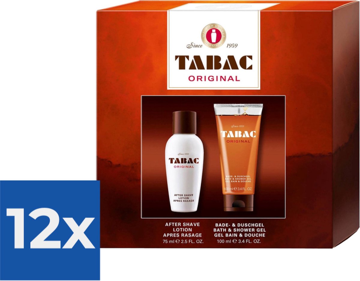 Goedkoopste Tabac Original Aftershave Lotion & Douchegel Giftset 1ST - Voordeelverpakking 12 stuks