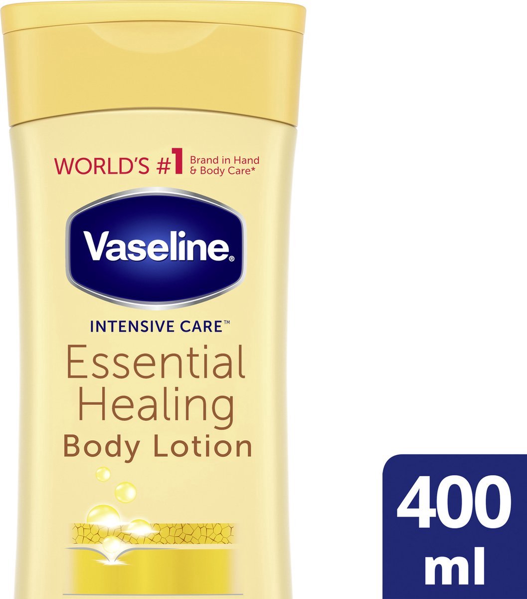Bol.com Vaseline Intensive Care Essential Healing Bodylotion 400 ml - Voordeelverpakking 12 stuks aanbieding